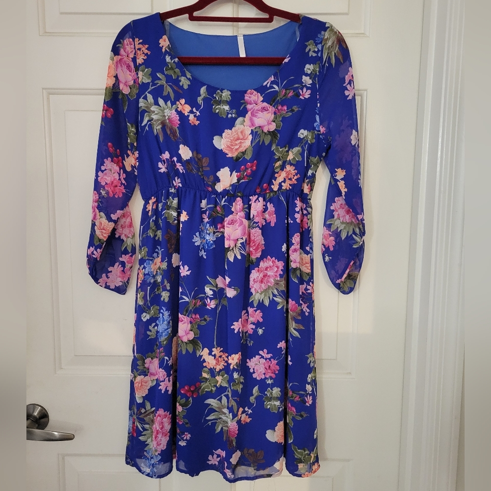 Blue floral dress